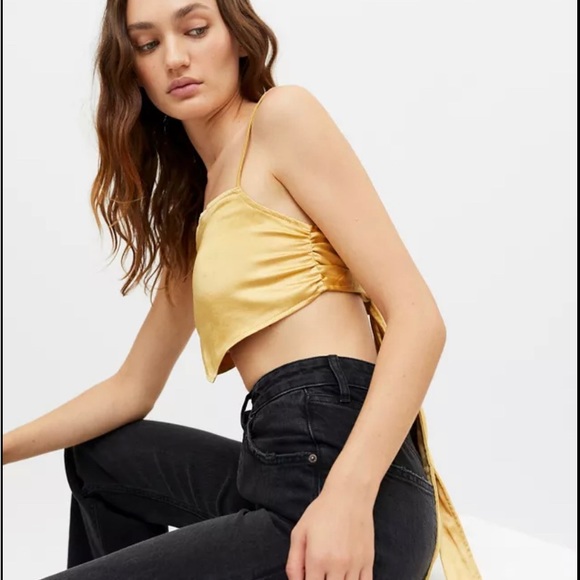 Motel Rocks Gold Satin Top - Picture 1 of 3